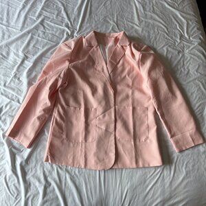 Light Pink Blazer Size XL - "Boyfriend" Cut Front Patch Pockets New without Tags
